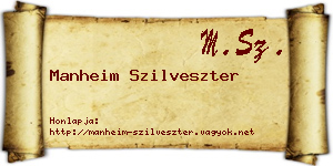 Manheim Szilveszter névjegykártya